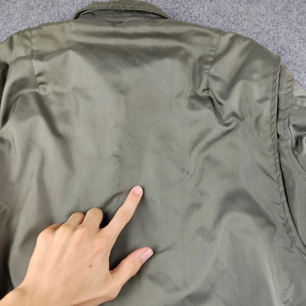 VTG 80s Military CWU-36/P Flyers Jacket Mens Large Green Fire Resistant Flight